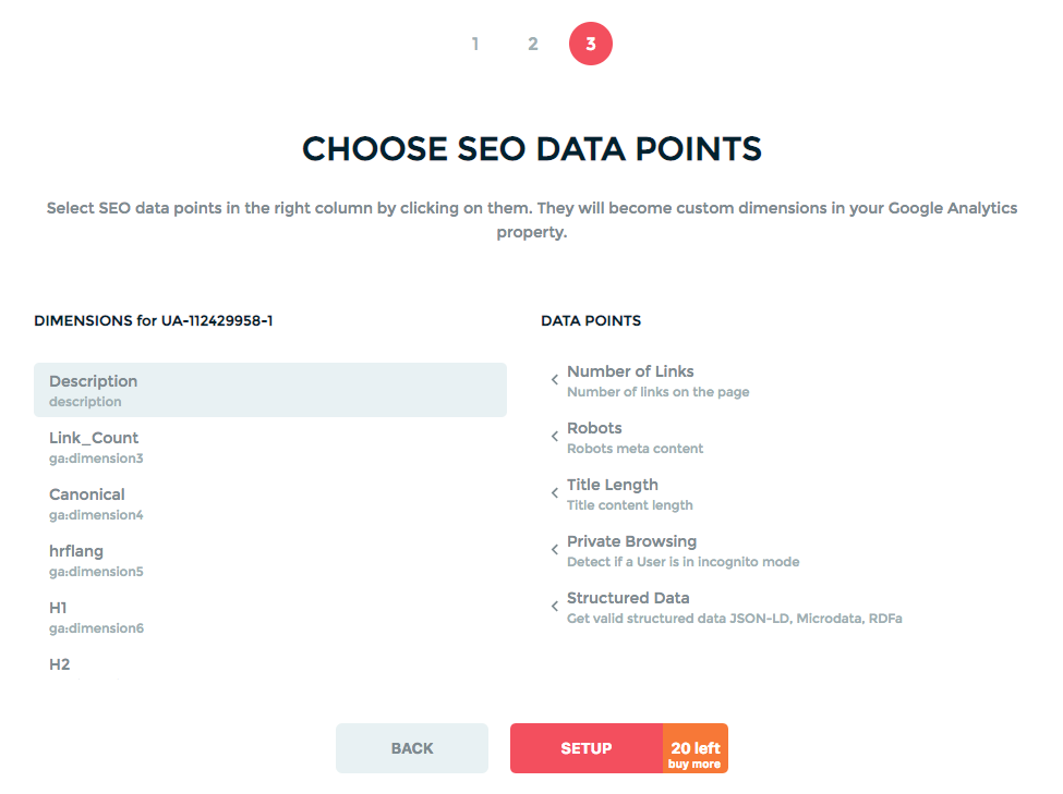 selecting seo data points onpage hero