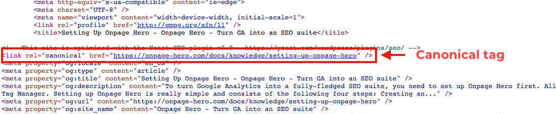 canonical tag source code