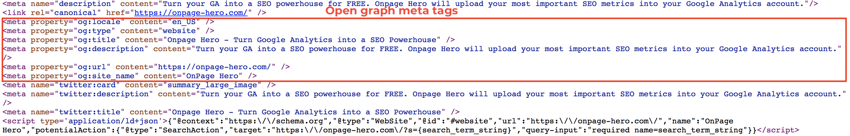 open graph meta tags